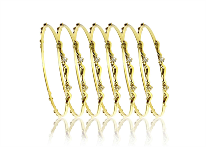 Gold Plated CZ Studded Bangle